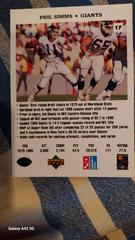 Back  | Phil Simms Football Cards 1991 Upper Deck Domino's Quarterbacks