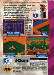 Frank Thomas Big Hurt Baseball - Back | Frank Thomas Big Hurt Baseball Sega Game Gear