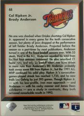 Back | Iron and Steal [C. Ripken Jr. , B. Anderson] Baseball Cards 1993 Upper Deck