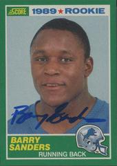 Barry Sanders [Autograph] Football Cards 1989 Panini Score Prices