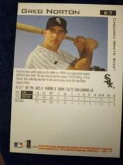 Back Of Card | Greg Norton Fleer 97 Baseball Cards 1997 Fleer Tiffany