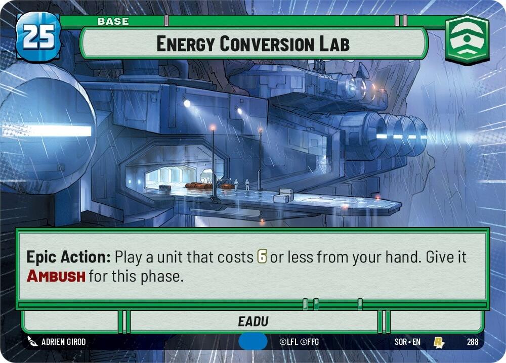 Energy Conversion Lab [Foil Hyperspace] #288 Star Wars Unlimited: Spark of Rebellion