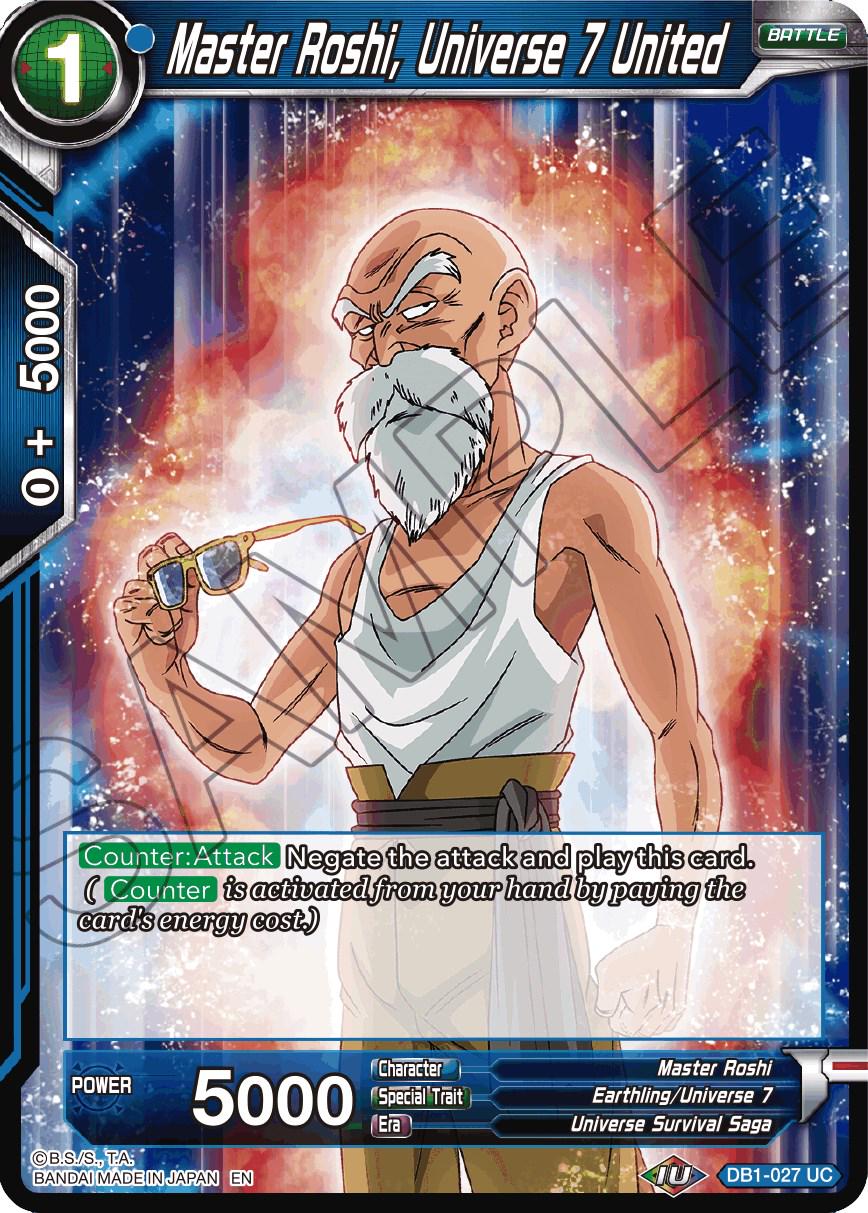 Master Roshi, Universe 7 United [Reprint] DB1-027 Dragon Ball Super Battle Evolution Booster