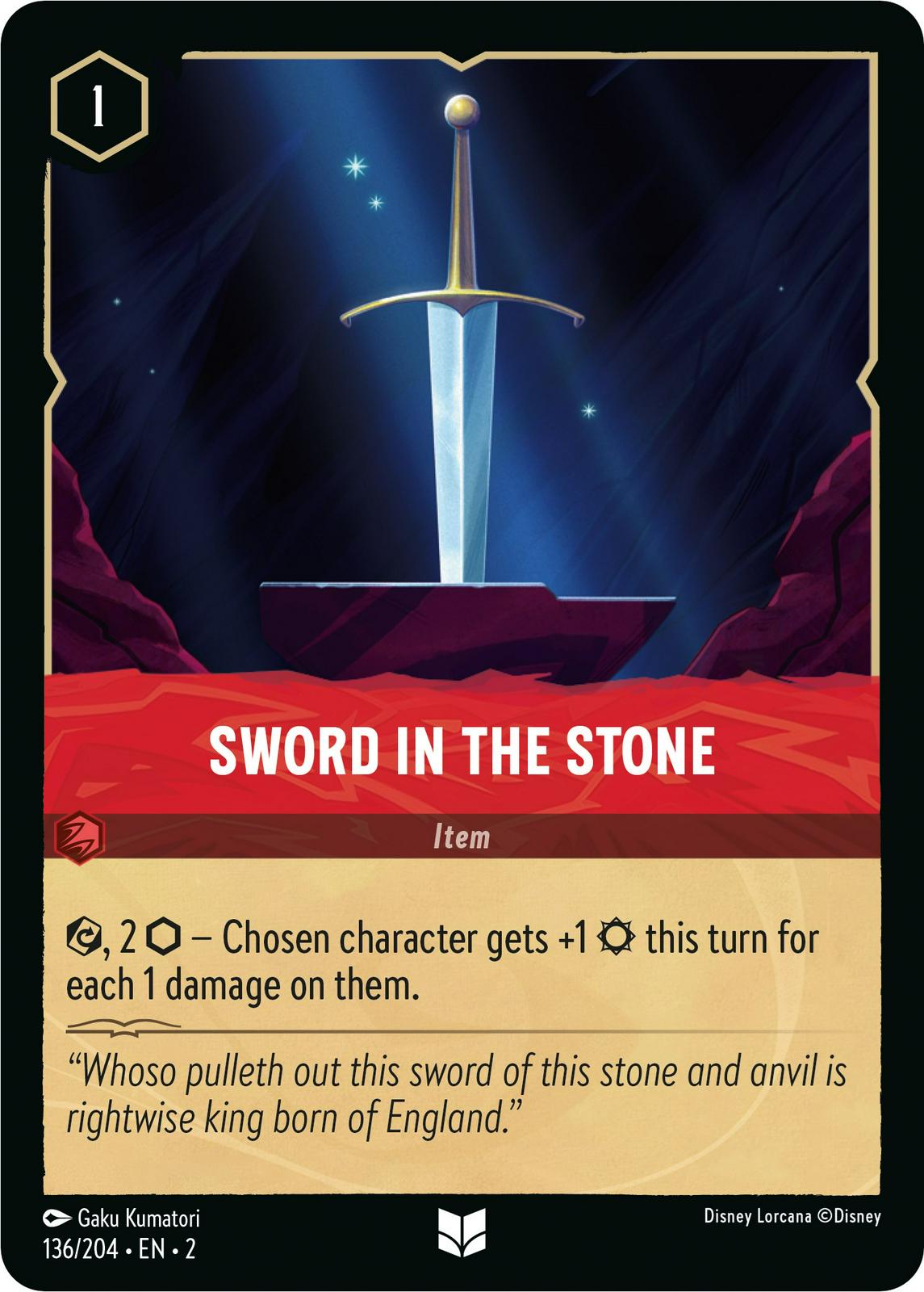 Sword in the Stone #136 Lorcana Rise of the Floodborn