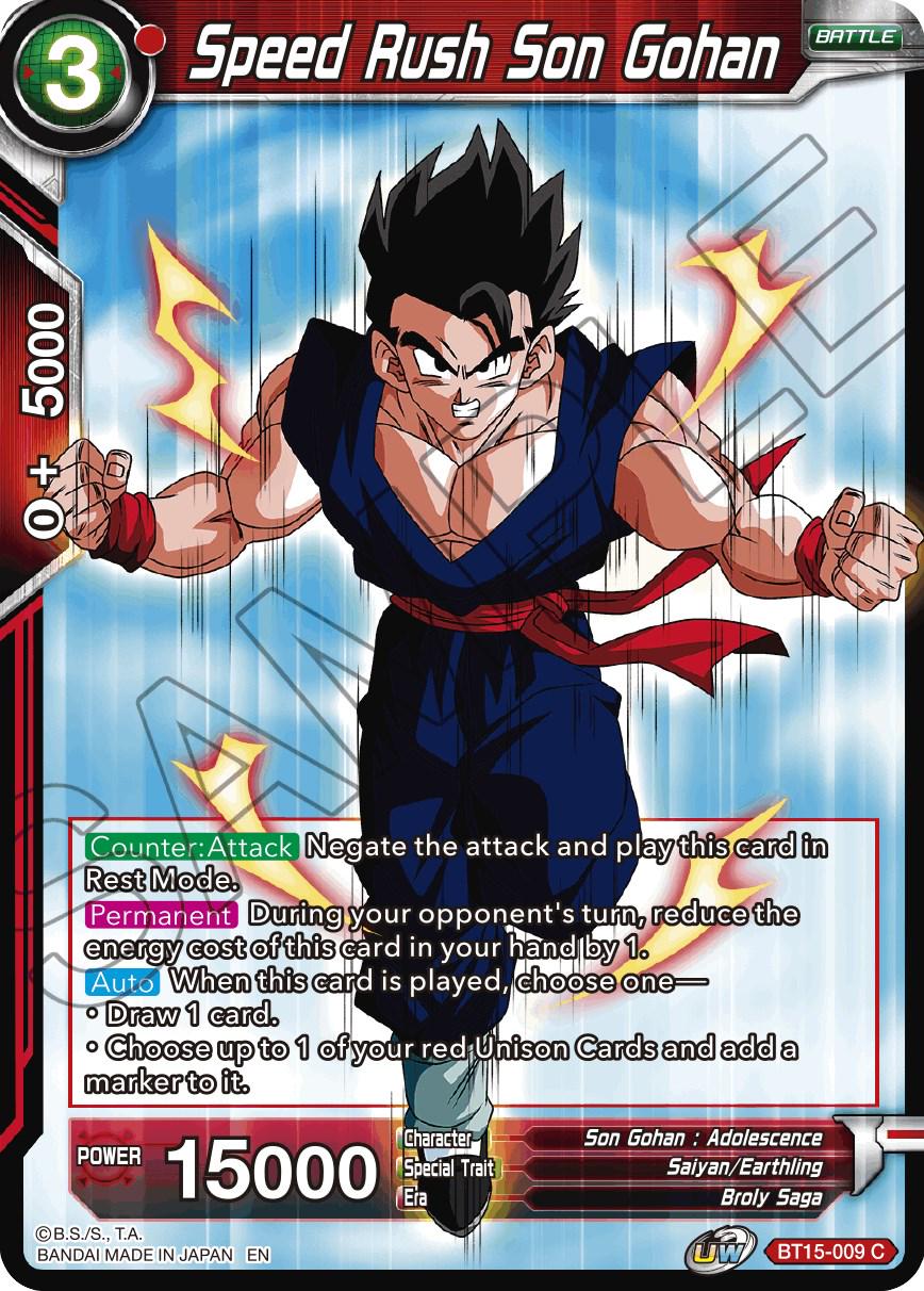 Speed Rush Son Gohan BT15-009 Dragon Ball Super Saiyan Showdown