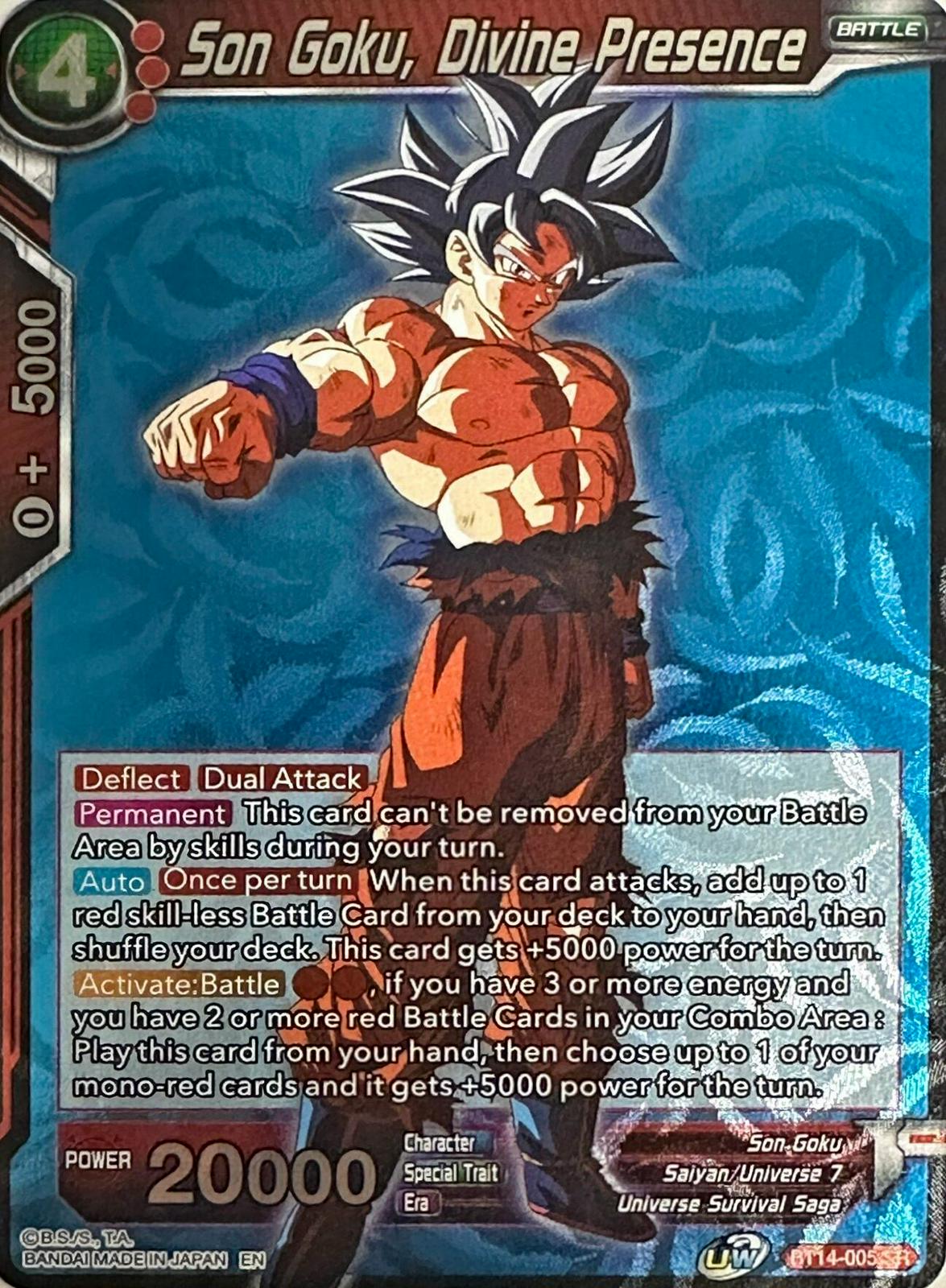 Son Goku, Divine Presence [Summer 2022 Regional Alt-Art Set Foil] BT14-005 Dragon Ball Fusion World Promos