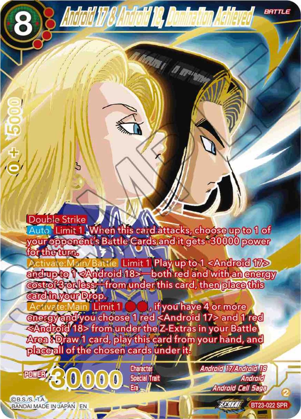 Android 17 & Android 18, Domination Achieved [SPR Foil] BT23-022 Dragon Ball Super Perfect Combination