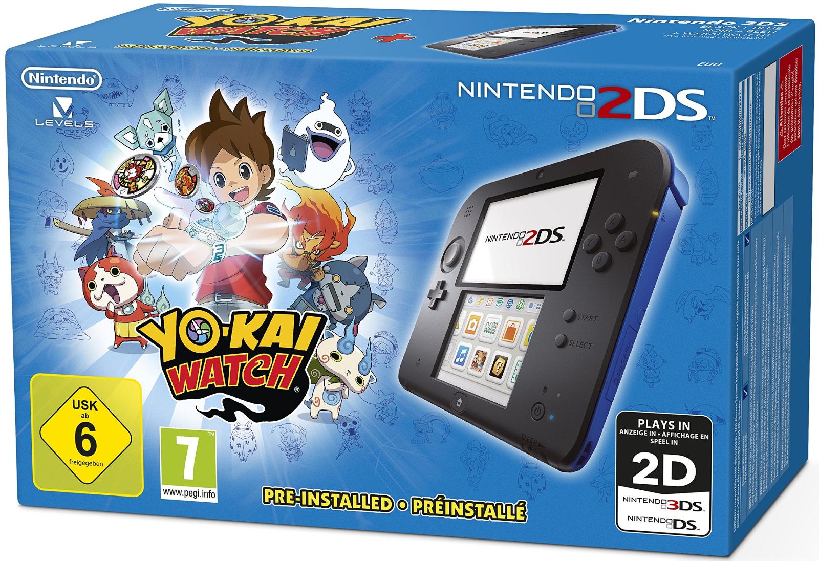 Nintendo 2DS Black + Blue [Yo-Kai Watch Pre-installed] PAL Nintendo 3DS