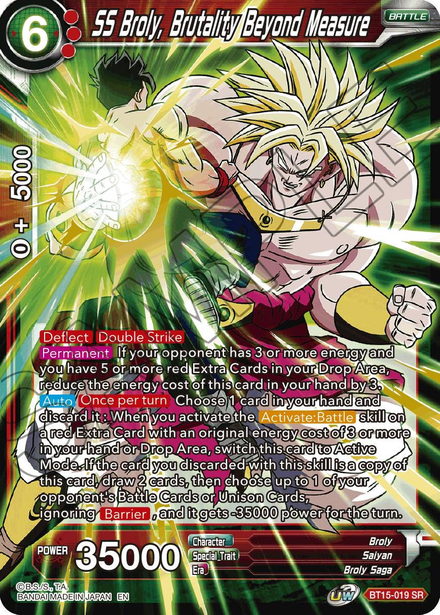 SS Broly, Brutality Beyond Measure [Foil] BT15-019 Dragon Ball Super Saiyan Showdown