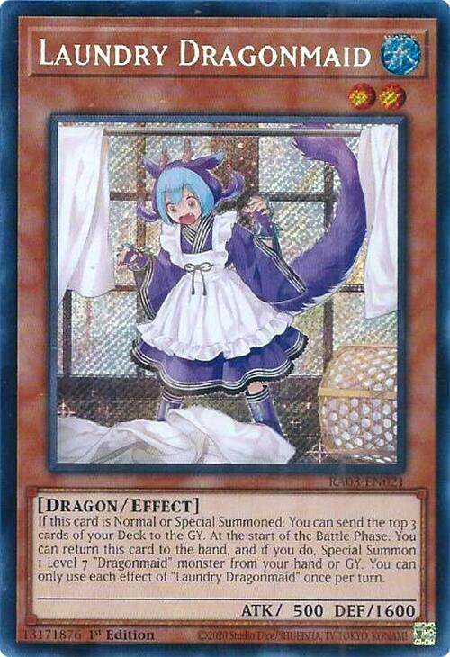 Laundry Dragonmaid [Quarter Century Secret Rare] RA03-EN021 YuGiOh Quarter Century Bonanza