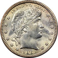 1908 [PROOF] Coins Barber Quarter Prices