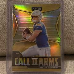 Justin Herbert [Gold] #CA-JHE Football Cards 2021 Panini Playoff Call to Arms Prices