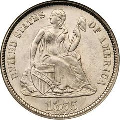 1875 CC [ABOVE BOW] Coins Seated Liberty Dime Prices