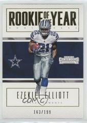 Ezekiel Elliott [Gold] #1 Football Cards 2016 Panini Contenders Rookie of the Year Prices