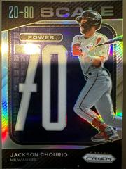Jackson Chourio [Silver Prizm] Baseball Cards 2023 Panini Prizm 20-80 Scale Prices