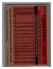 Back | Cesar Cedeno Baseball Cards 1981 Coca Cola
