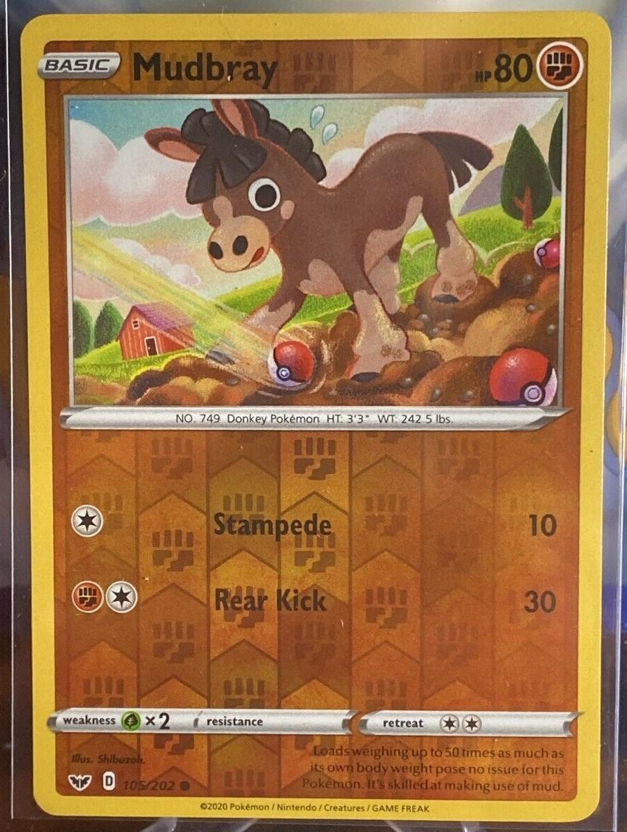 Mudbray [Reverse Holo] #105 Pokemon Sword & Shield