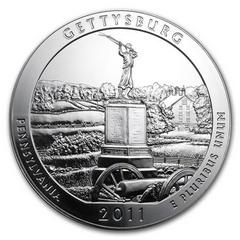 2011 P [GETTYSBURG PROOF] Coins America the Beautiful 5 Oz Prices