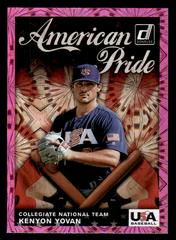Kenyon Yovan [Pink Firework] #AP19 Baseball Cards 2019 Panini Donruss American Pride Prices