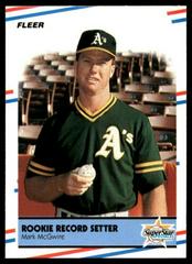 Mark McGwire [Rookie Record Setter] Baseball Cards 1988 Fleer Glossy Prices