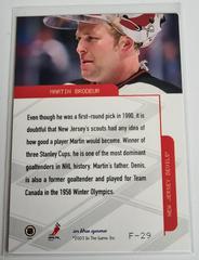 Backside | Martin Brodeur [Foil] Hockey Cards 2003 ITG Toronto Star