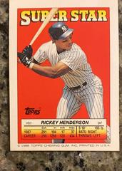Back | Andre Dawson [Foil], Rickey Henderson Baseball Cards 1988 Topps Stickercard