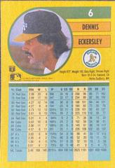 Card Back | Dennis Eckersley Baseball Cards 1991 Fleer