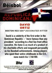Back | David Ortiz [Beisbol] Baseball Cards 2021 Topps Chrome Beisbol
