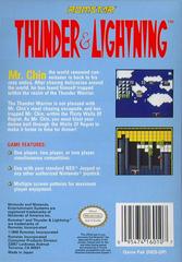 Thunder And Lightning - Back | Thunder and Lightning NES