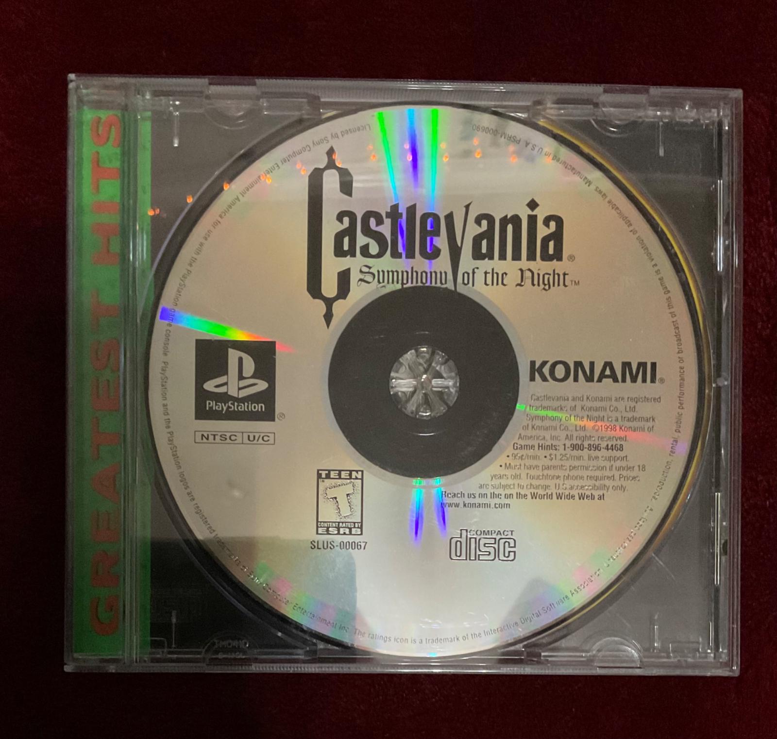 1/2 Castlevania: Symphony of the Night
  My mom saw this on an eBay auction for like.. Half the price it is normally when loose/incomplete. So she snatched it up for me. Shoutout 2 her :) Other than the missing manual, it's in pretty great condition!! I decided to replace the front of the case tho, just because.