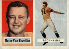 Norm Van Brocklin #22 Football Cards 1957 Topps Prices