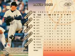 Rear | David Cone Baseball Cards 1997 Panini Donruss Team Set