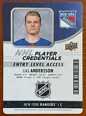 Lias Andersson [NHL Player Credentials] Hockey Cards 2018 Upper Deck MVP Prices
