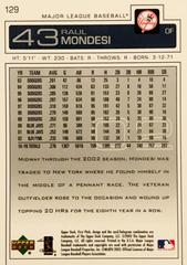 Rear | Raul Mondesi Baseball Cards 2003 Upper Deck First Pitch