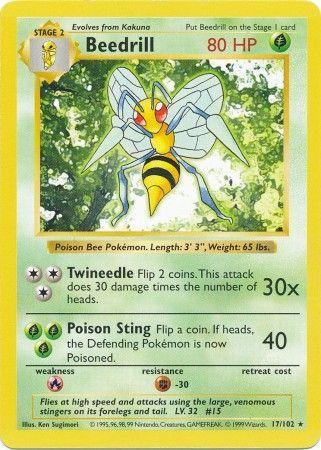 Beedrill [Shadowless] #17 Pokemon Base Set