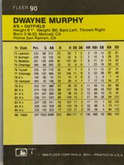 Rear | Dwayne Murphy Baseball Cards 1986 Fleer Mini