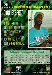 Back | Carl Everett Baseball Cards 1994 Stadium Club Team Series