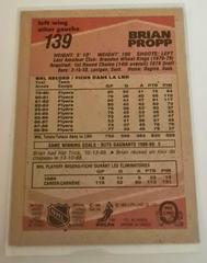 Backside | Brian Propp Hockey Cards 1989 O-Pee-Chee