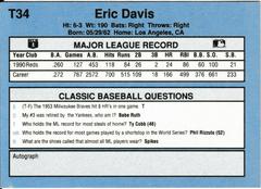 Back | Eric Davis Baseball Cards 1991 Classic