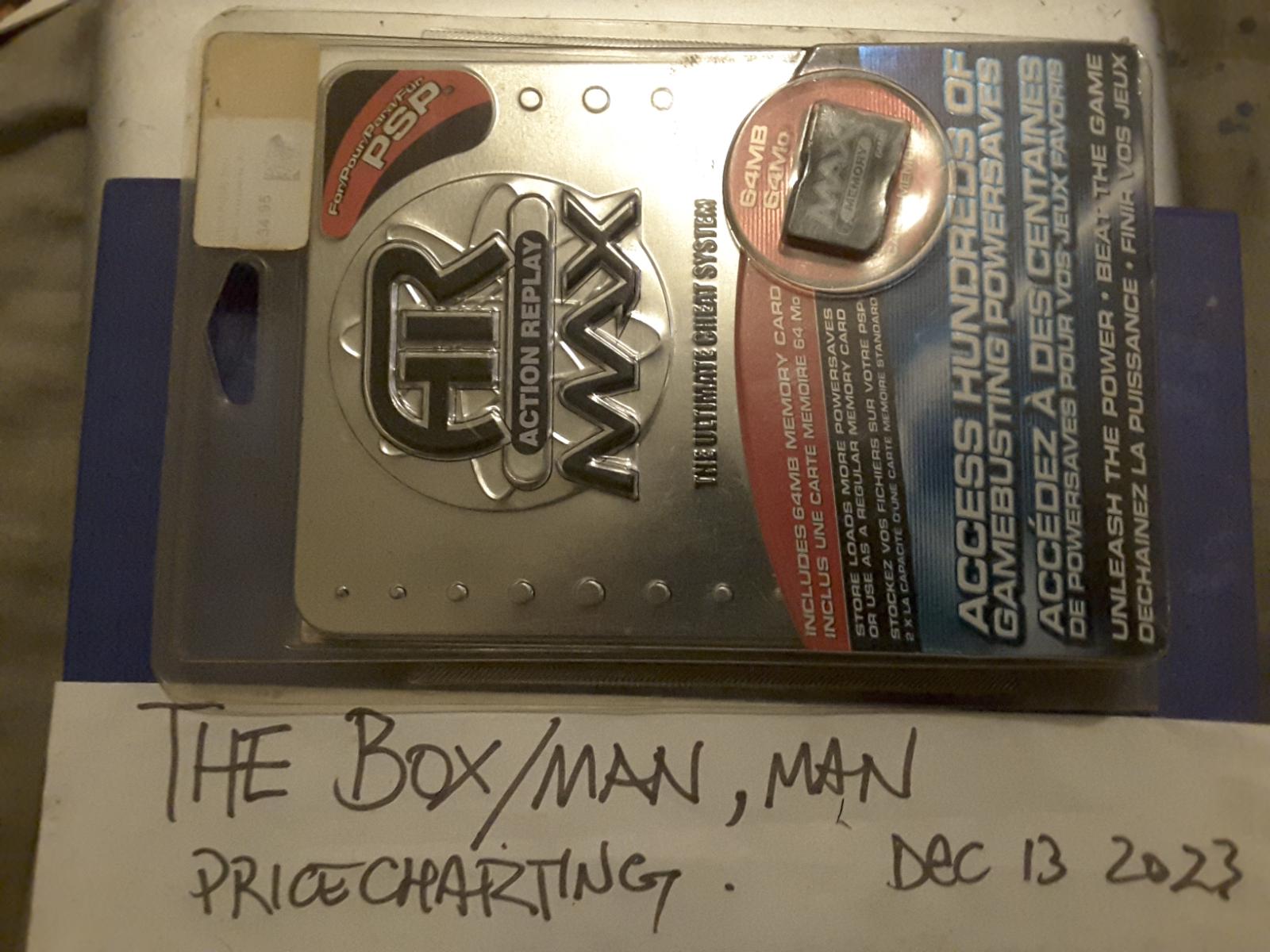 Action Replay Max New Item, Box, and Manual PSP