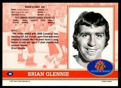 Back Of Card  | Brian Glennie Hockey Cards 1991 Future Trends Canada ’72