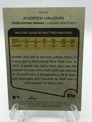 Back Of Card | Andrew Vaughn Baseball Cards 2022 Topps Heritage New Age Performers