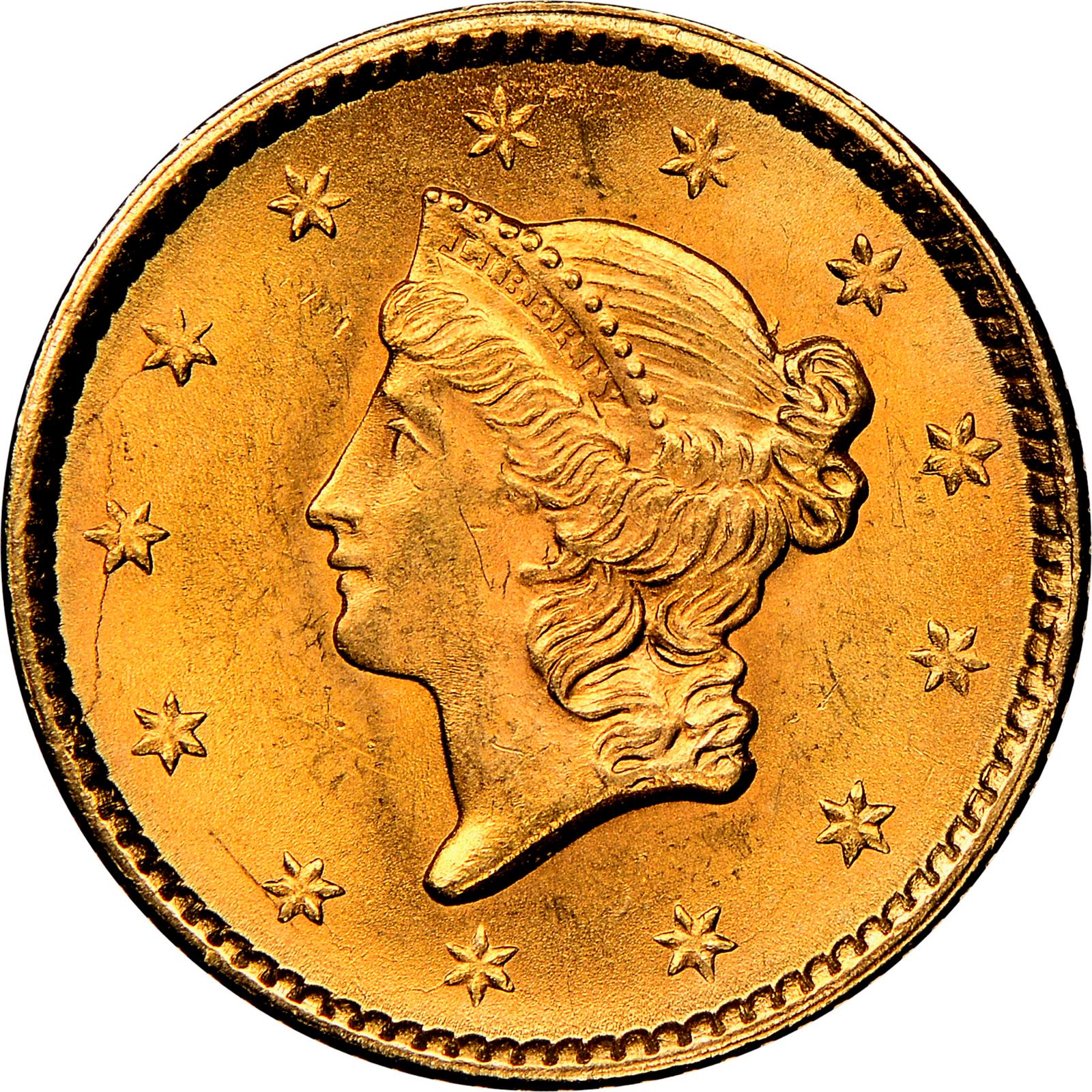 1851 O Coins Gold Dollar