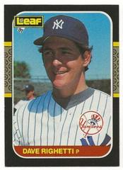 Dave Righetti Baseball Cards 1987 Leaf Prices