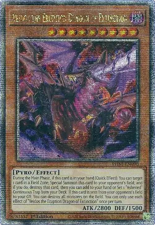 Veidos the Eruption Dragon of Extinction [Quarter Century Rare] PHNI-EN090 YuGiOh Phantom Nightmare