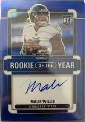 Malik Willis [Rookie of the Year Autograph Blue] #ROY-MW Football Cards 2022 Panini Contenders Optic Rookie of the Year Prices