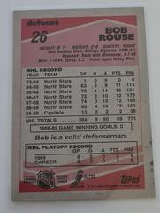 Backside | Bob Rouse Hockey Cards 1989 Topps