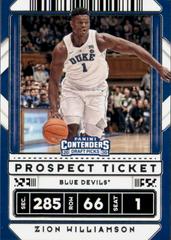 Zion Williamson #1 Basketball Cards 2020 Panini Contenders Draft Picks Prices