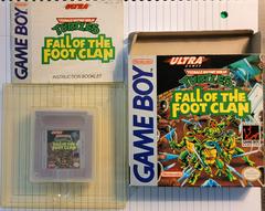 Box, Cartridge, Manual, And Tray | Teenage Mutant Ninja Turtles Fall of the Foot Clan GameBoy