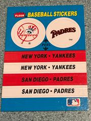 Yankees /Padres Baseball Cards 1987 Fleer Team Stickers Prices